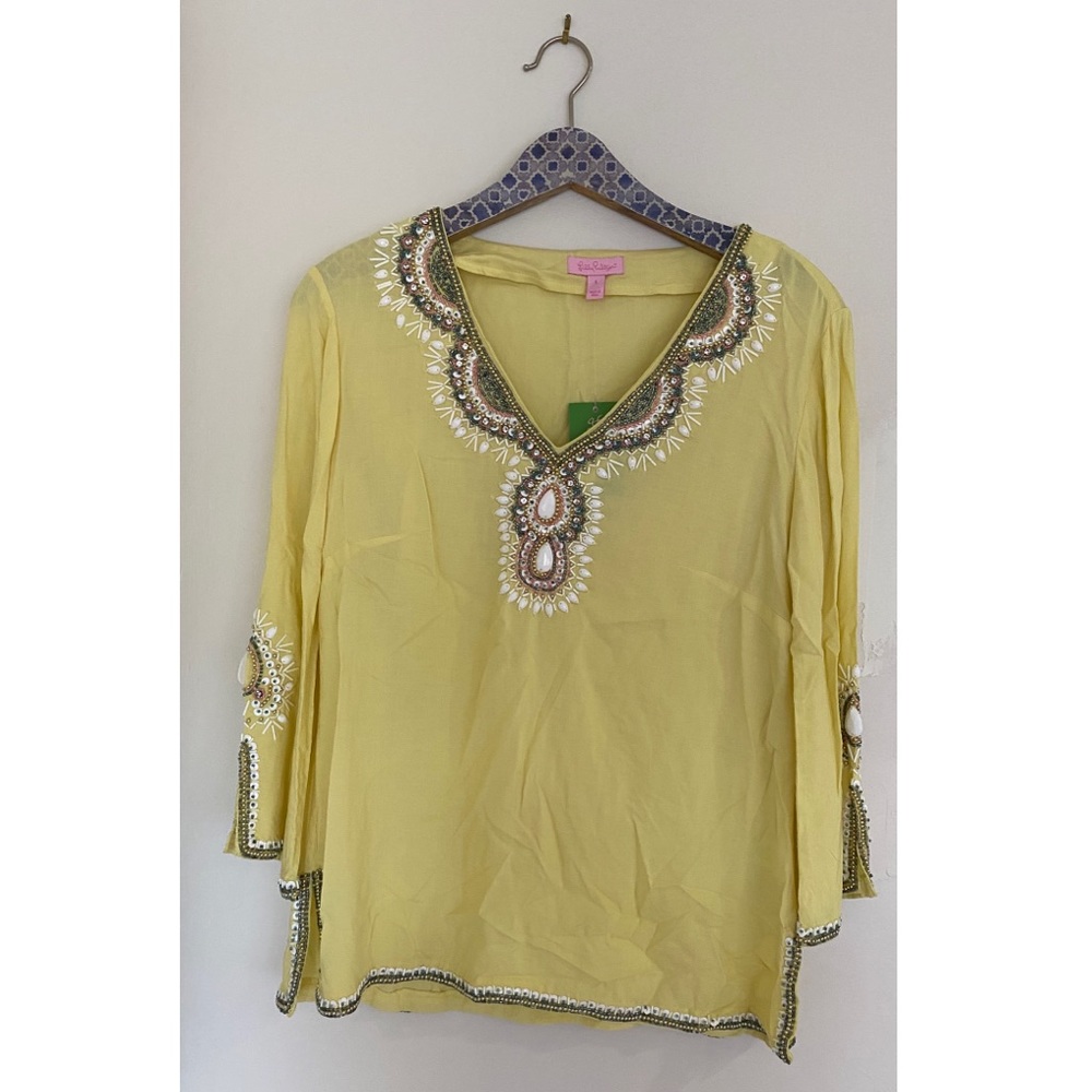 Lilly Pulitzer Yellow Beaded Tunic